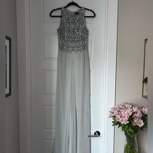 Silver Aidan Mattox formal dress sz 4